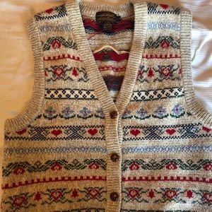 Vintage 1990 Eddie Bauer Wool Sweater Vest Sz L